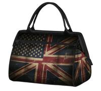 Sac de voyage vintage avec drapeau britannique pour femmes, hommes, enfants, garçons, filles, week-end, sac fourre-tout de 24 L pour le sport, la gym, le yoga, couleur, Big, Organiseur de sac