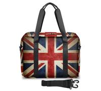 Sac de voyage vintage avec drapeau britannique pour femmes, hommes, filles, garçons, sac de week-end, sac fourre-tout de 32 L, grand sac fourre-tout pour voyage, sport, salle de sport, couleur, Big,