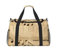 Sac de voyage vintage avec notes de musique, clavier de piano, sac de gym, sac de week-end pour homme et femme, bagage à main léger pour entraînement et vacances