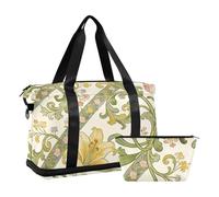 Sac de voyage vintage doré Lily William Morris avec poche humide sangle réglable sac de sport pour yoga étanche pour homme et femme