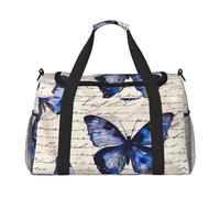 Sac de voyage vintage en papier avec lettre papillon pour homme et femme, bagage à main léger pour entraînement, vacances