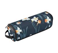 Sac de voyage vintage Narcisse bleu avec tapis résistant à la chaleur, sac de rangement pour fer plat, outils chauds et accessoires de soins capillaires, organisateur d'accessoires pour cheveux