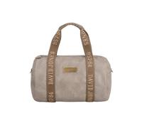 David Jones Paris - Sac polochon Femme Homme en Similicuir grainé - Grand Format Cabine avec bandoulière - Sac Sport, Week-End ou Ville (Grey)
