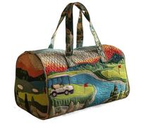 Sac De Voyage Weekender Matelassé Femme, Sac Duffel Patchwork pour Sport & Fitness, Sac Léger Nuit et Bagage Cabine pour Courts Séjours YS1,18X9X9 inch