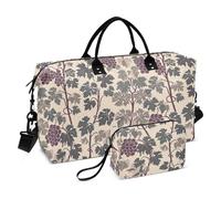 Sac de voyage William Morris violet raisin avec sangle réglable pour trekking, sac de voyage pliable