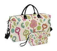 Sac de w nd 2 pièces Combo plein imprimé poche filet rangement pratique, Clés vintage, One Size, Classique