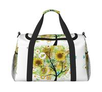 Sac de w nd imprimé arbre floral avec marguerites, tournesols et papillons