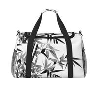 Sac de week-end imprimé calligraphie chinoise avec motif arbre - Sac de gym avec bagage à main pour le week-end, sac fourre-tout et sac à bandoulière pour voyage et fitness