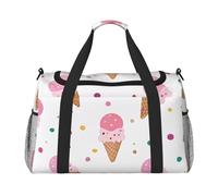 Sac de week-end imprimé cônes de crème glacée, sac de gym avec bagage à main, sac fourre-tout et sac à bandoulière pour voyage et fitness