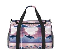 Sac de week-end imprimé dauphins amoureux, sac de gym, bagage à main, sac fourre-tout et sac à bandoulière pour voyage et fitness