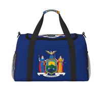 Sac de week-end imprimé drapeau de l'État de New York pour femme, sacs de voyage, articles personnels, sac de voyage, sac de voyage, accessoires de voyage, Noir , Taille unique