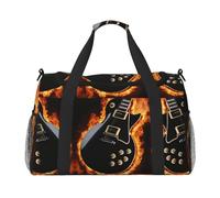 Sac de week-end imprimé guitare électrique pour femme, sacs de voyage, articles personnels, sac de voyage, sac de voyage, accessoires de voyage, Noir , Taille unique
