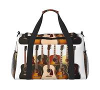 Sac de week-end imprimé guitare pour femme, sacs de voyage, articles personnels, sac de voyage, sac de voyage, accessoires de voyage, Noir , Taille unique