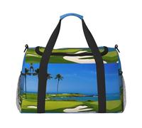 Sac de week-end imprimé parcours de golf, sac fourre-tout et sac à bandoulière pour voyage, fitness