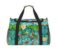 Sac de week-end japonais avec imprimé carpe rouge et poisson