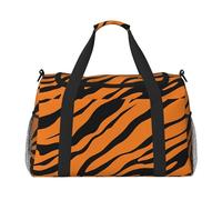Sac de week-end, sac de gym avec imprimé léopard et tigre orange, sac de week-end, sac fourre-tout et sac à bandoulière pour voyage, fitness