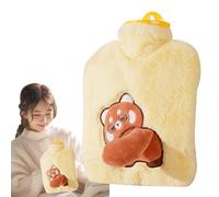 Sac d'eau chaude avec couvercle, Sac d'eau chaude pour crampes | Sac d'eau chaude en peluche en forme de dessin animé de 900 ml,Sac d'eau chaude de grande capacité, sac chaud doux, b