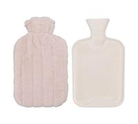 Sac d'eau chaude avec couverture souple Bouillotte d'injection haute densité 2000 ml pour soulager la douleur et la chaleur Conception à large bouche en caoutchouc naturel (Abricot)