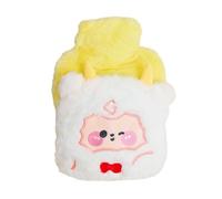 Sac d'eau chaude, avec housse en peluche mignonne et chauffante, sac d'eau chaude - pour la main, le cou, la jambe, la période menstruelle, le canapé, la maternelle, le bureau