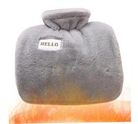 Sac d'eau chaude, bouillotte avec housse 1, 2 L en peluche douce, chauffe-mains, confort longue durée pour les crampes, soulagement de la douleur, utilisation hivernale, bouteille