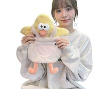 Sac d'eau chaude de canard de dessin animé PVC bouteille d'eau chaude - 750ML main chauffant pied coussin de chauffage, thérapie froide et chaude, couverture en peluche amovible lavable