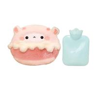 Sac d'eau chaude - Étui à eau chaude en peluche en forme de dessin animé, Manchon portable de 500 ml Emballage d'eau chaude étanche aux fuites Mignon animaux en peluche Réchauffe