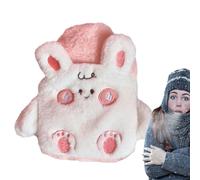 Sac d'eau chaude, sac d'eau chaude avec couverture en peluche,Chauffe-mains pour sac d'eau chaude de 400 ml avec couvercle - Sac d'eau chaude avec design en forme de dessin animé pour adultes et