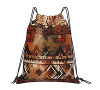 Sac D'École Aquarelle À Motifs Ethniques Aztèques Pliable Sac De Cordon Résistant Natation Sac Cordon De Sport pour Sports Voyage Salle 39X46Cm