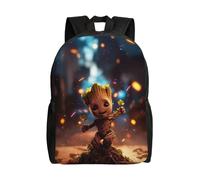 Sac d'école Baby Groot, sac à dos de dessin animé, sac tendance pour garçons, sac d'école, sac à dos de voyage-HXN598 Noir