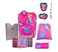Sac d'école - DerDieDas - ErgoFlex Tiny - Rose fluo - Violet - 5 pièces
