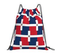 Sac D'École Drapeau De La République Dominicaine Pliable Sac À Dos À Cordon Unisexe Sacs À Cordon De Serrage pour École Fußball Yoga 39X46Cm