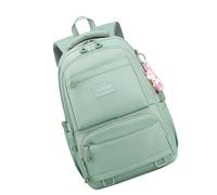 Sac d'école élégant en nylon pour adolescents Sac à dos ergonomique de grande capacité avec plusieurs poches Sac à dos élégant pour adolescent, Vert
