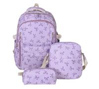 Sac d'école en nylon avec nœud Coquette, sac à dos de voyage à sangle | Sac à dos pour ordinateur portable grande capacité style Harajuku Y2K pour le shopping, le travail, les rendez-vous, usage