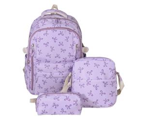 Sac d'école en nylon avec nœud Coquette, sac à dos de voyage à sangle | Sac à dos pour ordinateur portable grande capacité style Harajuku Y2K pour le shopping, le travail, les rendez-vous, usage