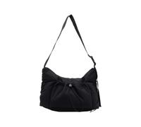 Sac d'école étudiant en toile pour femme - Grande capacité - Messagers plissés pour tous les jours - Style coréen - Bandoulière pour femme - Messager plissé en toile, Noir , One Size