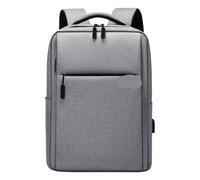 Sac D'éCole Hommes Sac à Dos USB école 15.6 Pouces Ordinateurs Portables d'entreprise Sac à Dos Grande capacité étanche Sacs de Voyage avec Chargeur USB pour Garcon(15.6-inch Grey)