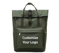 Sac D'école Imperméable en Nylon Oxford Roll-Top Personnalisé pour Femmes Hommes Sac À Dos Élégant À Fermeture Éclair pour La Randonnée Sports en Plein Air Color2,14 inches