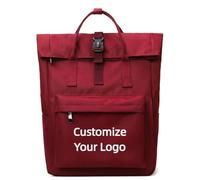 Sac D'école Imperméable en Nylon Oxford Roll-Top Personnalisé pour Femmes Hommes Sac À Dos Élégant À Fermeture Éclair pour La Randonnée Sports en Plein Air Color4,14 inches