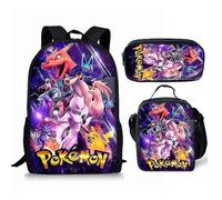 Sac D'ecole Imprime Anime Pikachu Pokemon Sac A Dos Ou Cartable Pour Enfants Ou Trousse A Crayons Ou Ensemble Trois Pieces Seulement Un Sac A Dos