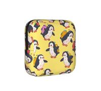 Sac d'école jaune en forme de pingouin, pochette de voyage pour petits tampons/serviettes hygiéniques/serviettes hygiéniques, cadeau de première période pour adolescentes, sac de règles