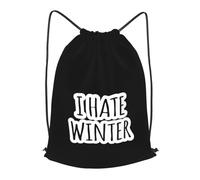 Sac D'École Je Déteste l'hiver Étanche Sac De Sports avec Cordon De Serrage Leger Natation Sac Cordon De Sport pour Homme Yoga Plein Air 39X46Cm