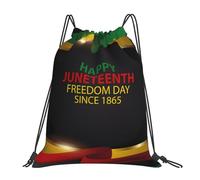 Sac D'École Juneteenth, Journée De La Liberté des Afro-Américains, Histoire des Noirs, 19 Juin Étanche Sac À Cordon De Serrage Résistant Sacs À Cordon De Serrage pour Yoga Plage Homme 39X46Cm