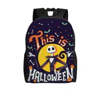 Sac d'école L'Étrange Noël de Monsieur Jack, sac à dos de dessin animé, sac tendance pour garçons, sac d'école, sac à dos de voyage-HXN766 Noir