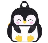 Sac d'école Little Penguin tout-petits garçons filles néoprène 2-6 ans sac à dos léger imperméable résistant quotidien maternelle design animal polaire confortable réglable idéal (Black, One Size)