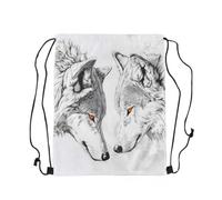 Sac D'École Loups Hurlant La Lune De La Montagne des Loups Réglable Sac À Dos À Cordon Unisexe Sack Sport Gymnastique pour Natation Femme Salle 39X46Cm