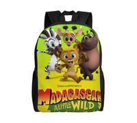 Sac d'école Madagascar, sac à dos de dessin animé, sac tendance pour garçons, sac d'école, sac à dos de voyage-XTYD7574 Noir