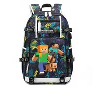 Sac d'école Minecraft pour Garçon-Sac à dos mignon et durable pour filles de 10 ans,sac à dos d'école parfait pour enfants,Jaune 02