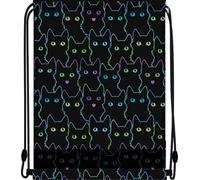 Sac d'école noir avec motif de chat Strigo - Élégant et pratique, parfait pour l'école !