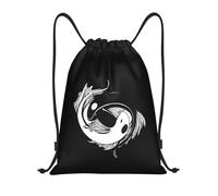 Sac D'École Poissons Koi Yin Et Yang Résistant Sac À Dos avec Cordon Unisexe Sacs À Cordon De Serrage pour Vacances Salle Homme 39X46Cm