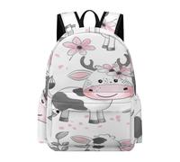 Sac d'école pour enfants Motif vache laitière Sac à dos cartoon Sac à dos pour adolescents Enfants Sac à dos d'école primaire Grande capacité Sacs d'école Jeunes Sac à dos décontracté, 2